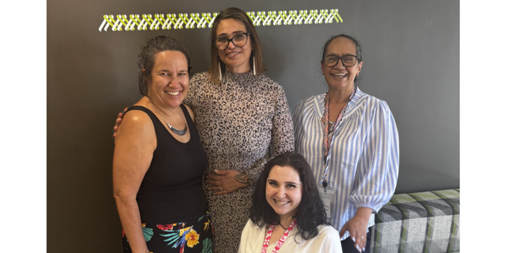 Susanne Abbott, Amelia Peihopa (Kaiārahi Whānau Whangarei), Cecelia Taniwha (Te Whare Manutaki) and Kayla McGilligan (front) who joins the Pouhono team this week in Tāmaki Makaurau).